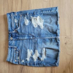 American Eagle distressed denim skirt Size 6